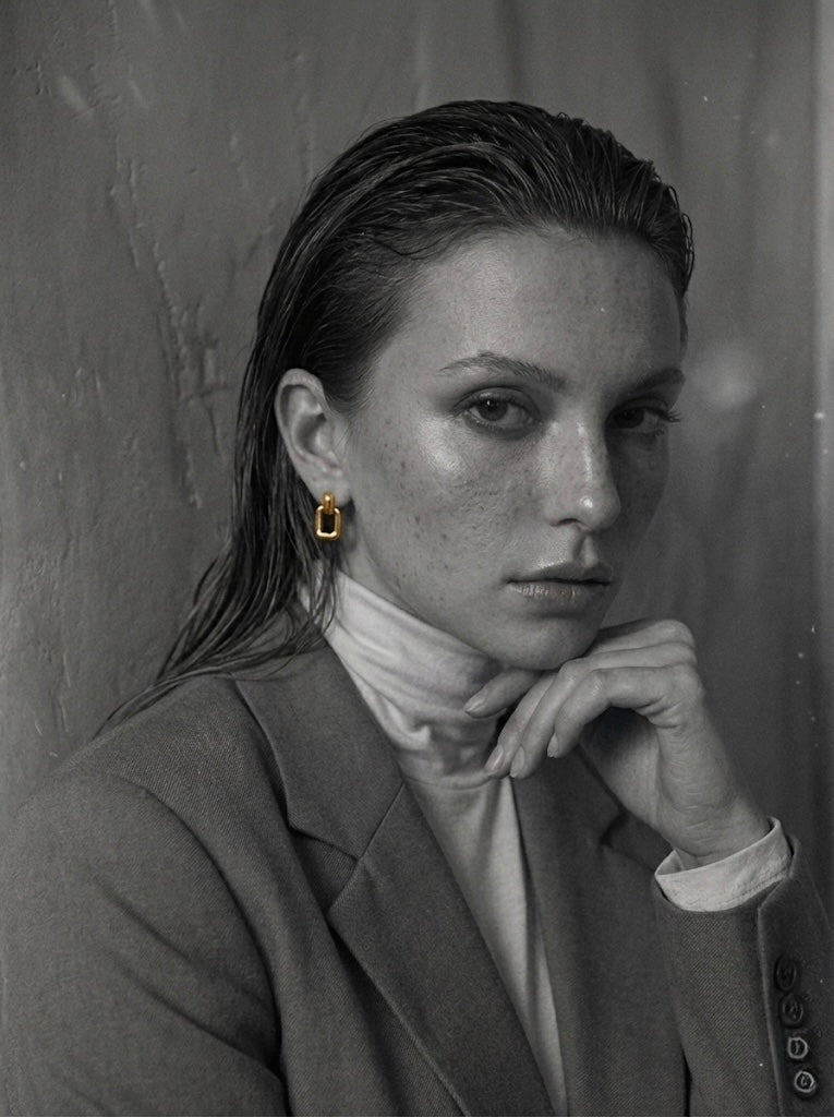 Gold Geometric Drop Earrings