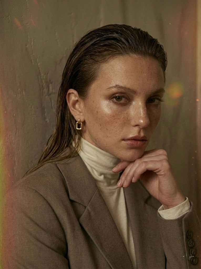 Gold Geometric Drop Earrings