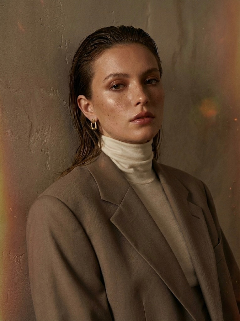 Gold Geometric Drop Earrings